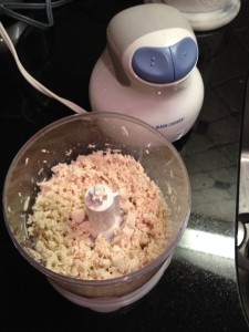 Chop chicken in your handy small food processor.