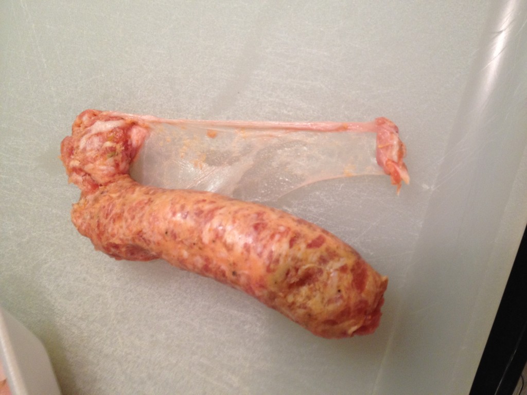 Italian Sausage showing casing removed