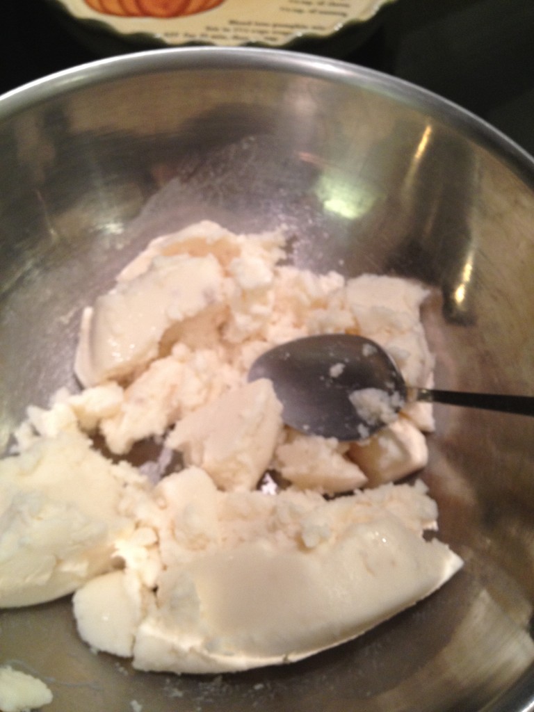 Potatoes in bowl - stir to soften