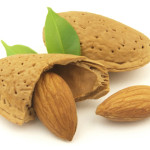 Whole Almonds with brown skins intact